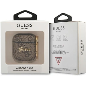 Hurtownia GSM - Etui Guess GUA24GSMW Apple AirPods kryt hnědý/brown 4G Script Metal Collection - GUE1163BR - {ean13} - Hurt