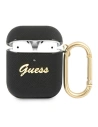 Etui Guess GUA2SASMK Apple kryt na AirPods černý/black Saffiano Script Metal Collection