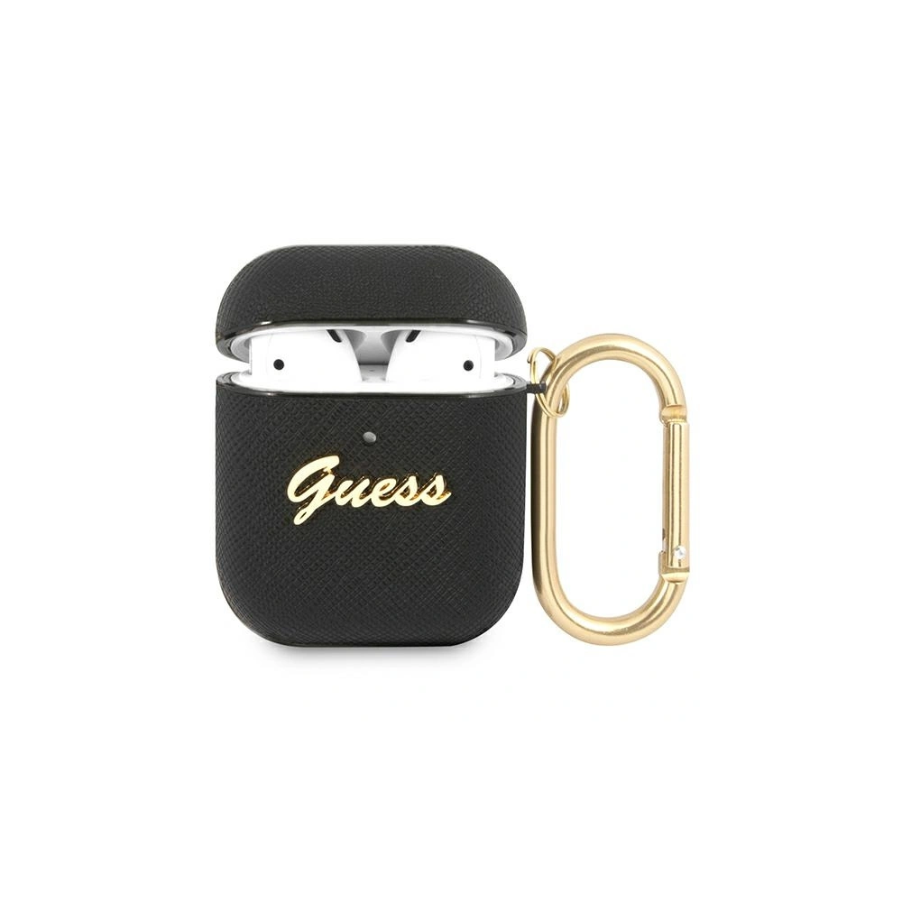 Hurtownia GSM - Etui Guess GUA2SASMK Apple kryt na AirPods černý/black Saffiano Script Metal Collection - GUE1164BLK - {ean13} - Hurt