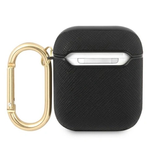Etui Guess GUA2SASMK Apple AirPods cover czarny/black Saffiano Script Metal Collection
