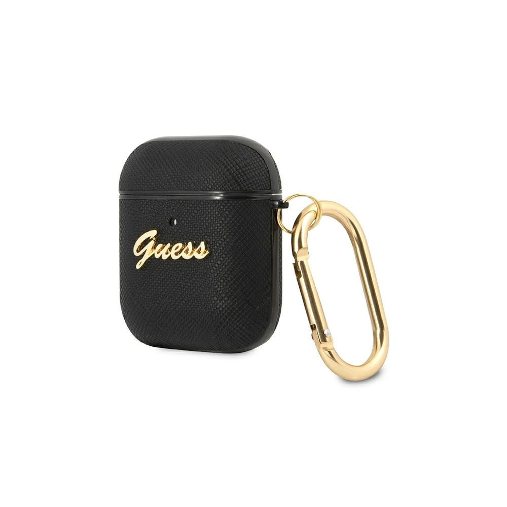 Hurtownia GSM - Etui Guess GUA2SASMK Apple kryt na AirPods černý/black Saffiano Script Metal Collection - GUE1164BLK - {ean13} - Hurt