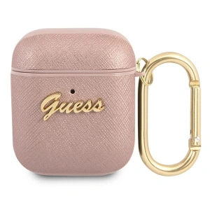 Hurtownia GSM - Etui Guess GUA2SASMP Apple AirPods kryt růžový/pink Saffiano Script Metal Collection - GUE1165PNK - {ean13} - Hurt