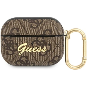 Etui Guess GUAP4GSMW Apple AirPods Pro cover brązowy/brown 4G Script Metal Collection