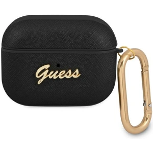 Hurtownia GSM - Etui Guess GUAPSASMK Apple AirPods Pro cover czarny/black Saffiano Script Metal Collection - GUE1169BLK - {ean13} - Hurt
