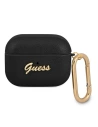 Etui Guess GUAPSASMK Apple AirPods Pro kryt černý/black Saffiano Script Metal Collection