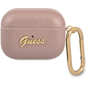 Hurtownia GSM - Etui Guess GUAPSASMP Apple AirPods Pro cover różowy/pink Saffiano Script Metal Collection - GUE1170PNK - {ean13} - Hurt