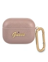 Etui Guess GUAPSASMP Apple AirPods Pro cover różowy/pink Saffiano Script Metal Collection