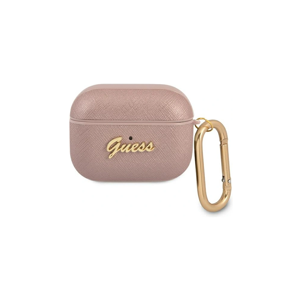Hurtownia GSM - Etui Guess GUAPSASMP Apple AirPods Pro obal růžový/pink Saffiano Script Metal Collection - GUE1170PNK - {ean13} - Hurt
