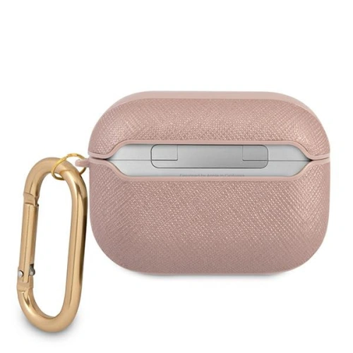 Etui Guess GUAPSASMP Apple AirPods Pro cover różowy/pink Saffiano Script Metal Collection