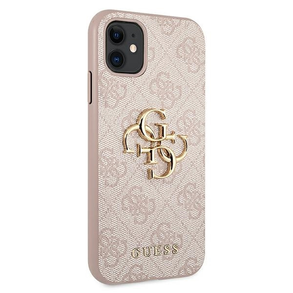 Kryt Guess GUHCN614GMGPI Apple iPhone 11 pink hardcase 4G Big Metal Logo