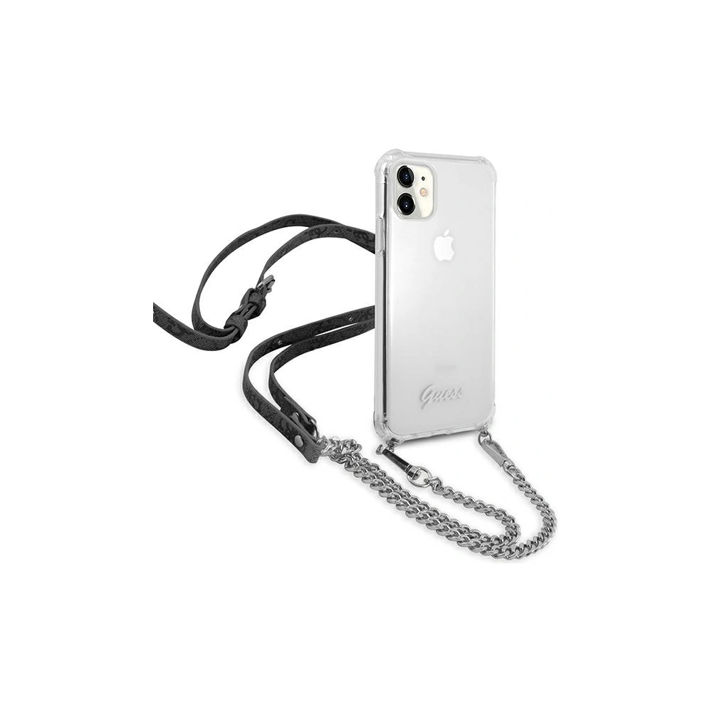 Hurtownia GSM - Guess Apple Case GUHCN61KC4GSSI iPhone 11 Transparentes Hartschalenetui 4G Silber Kette - GUE1180CL - {ean13} - Hurt
