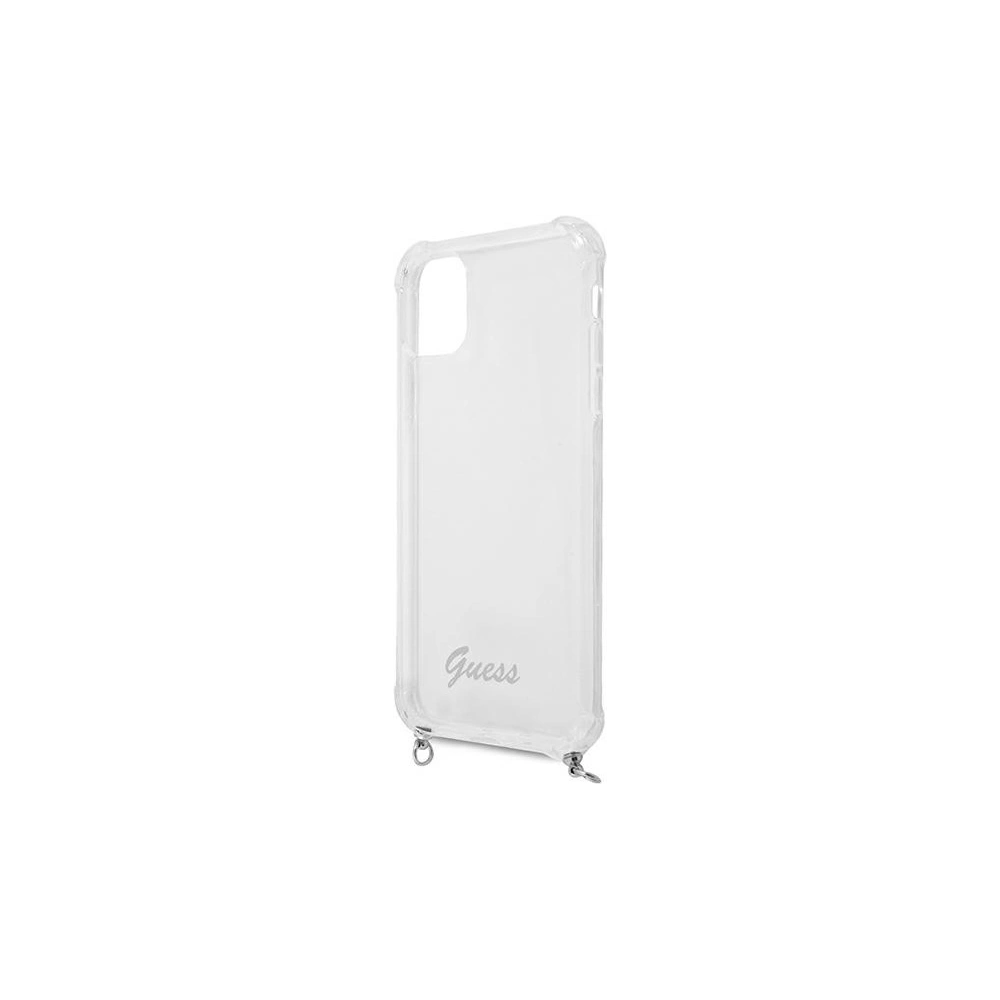 Hurtownia GSM - Guess Apple Case GUHCN61KC4GSSI iPhone 11 Transparentes Hartschalenetui 4G Silber Kette - GUE1180CL - {ean13} - Hurt