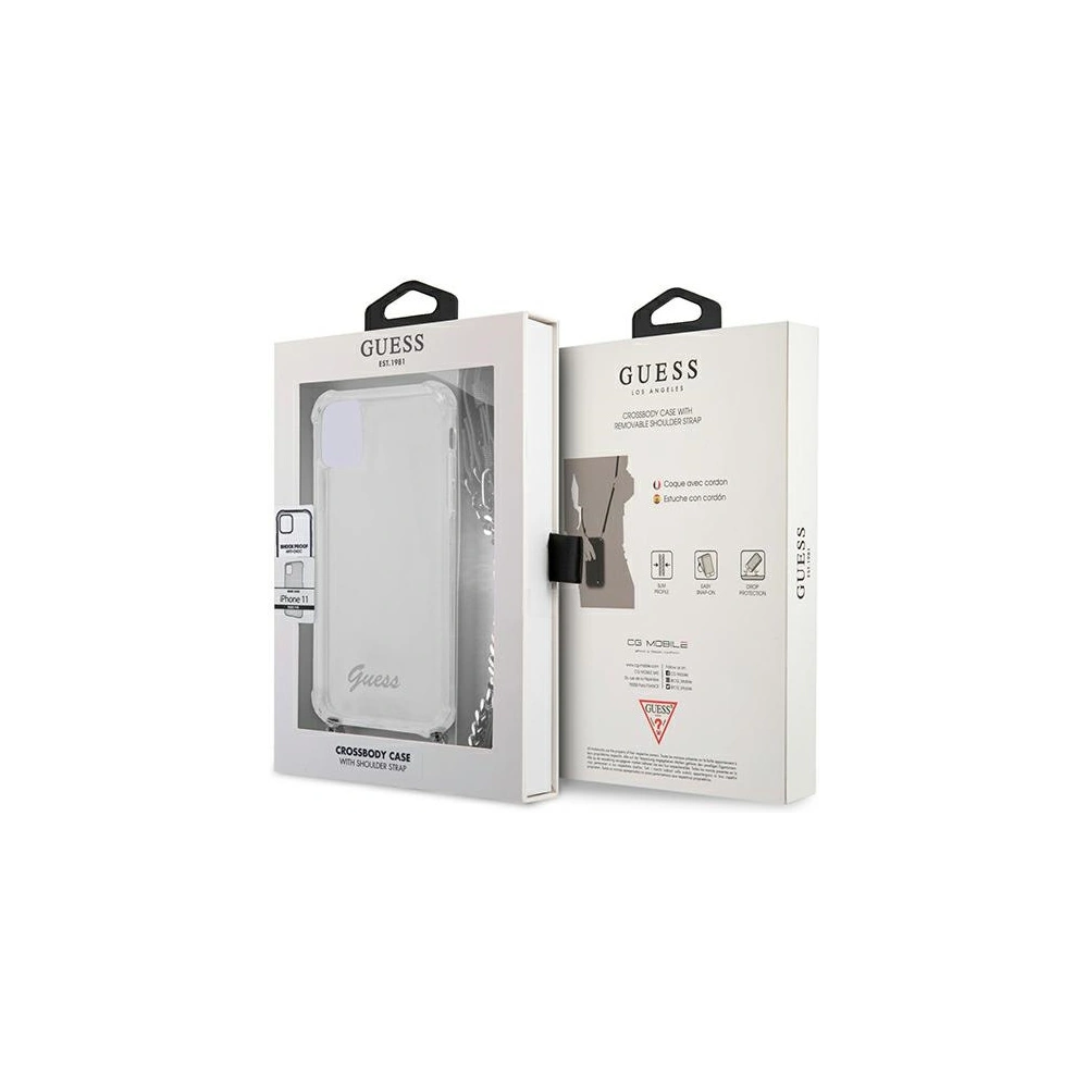 Hurtownia GSM - Guess Apple Case GUHCN61KC4GSSI iPhone 11 Transparentes Hartschalenetui 4G Silber Kette - GUE1180CL - {ean13} - Hurt