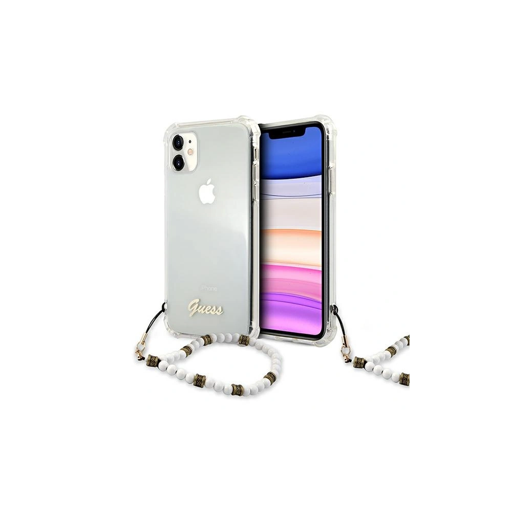 Hurtownia GSM - Etui Guess GUHCN61KPSWH Apple iPhone 11 Transparentní tvrdý obal Bílá perla - GUE1182CL - {ean13} - Hurt
