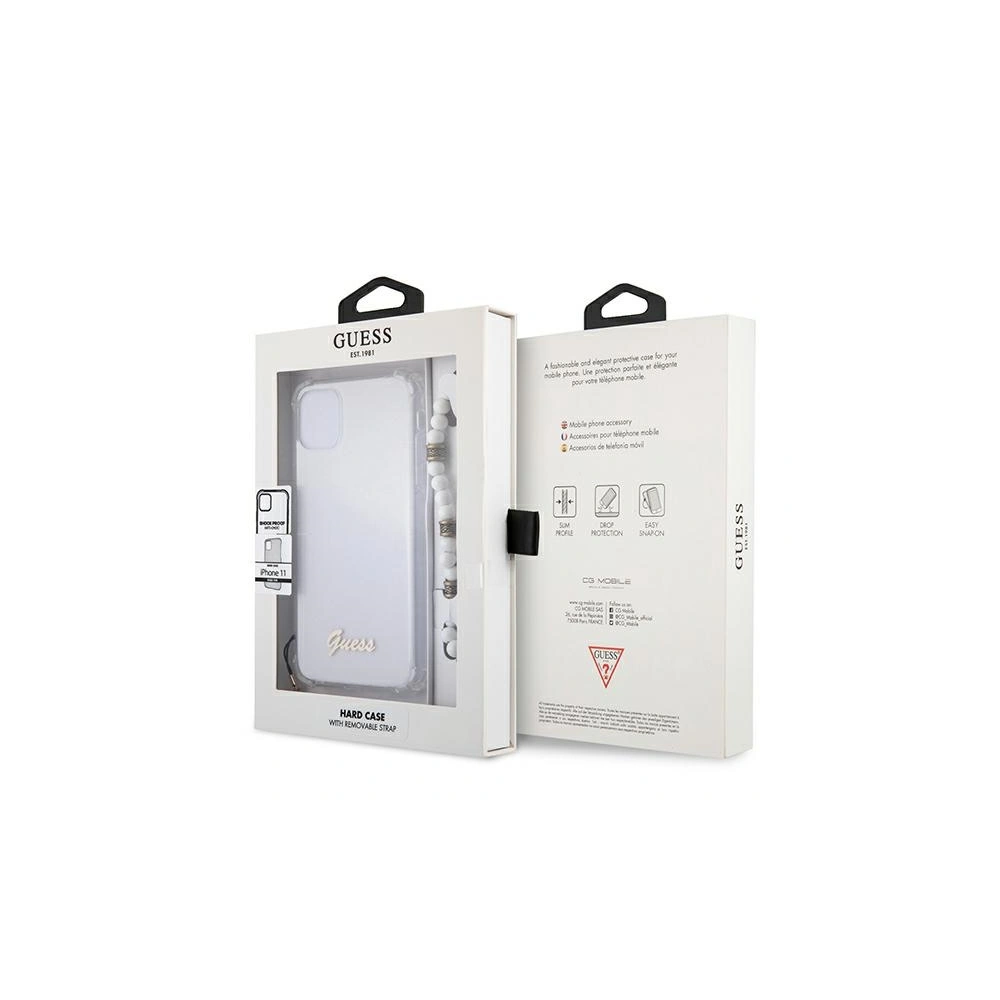 Hurtownia GSM - Etui Guess GUHCN61KPSWH Apple iPhone 11 Transparentní tvrdý obal Bílá perla - GUE1182CL - {ean13} - Hurt
