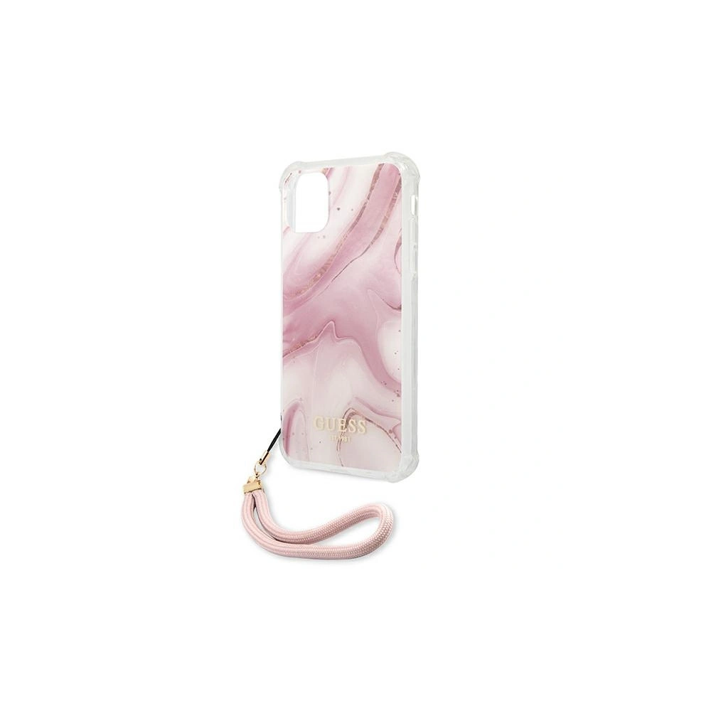 Hurtownia GSM - Etui Guess GUHCN61KSMAPI Apple iPhone 11 różowy/pink hardcase Marble with cord Collection - GUE1183PNK - {ean13} - Hurt