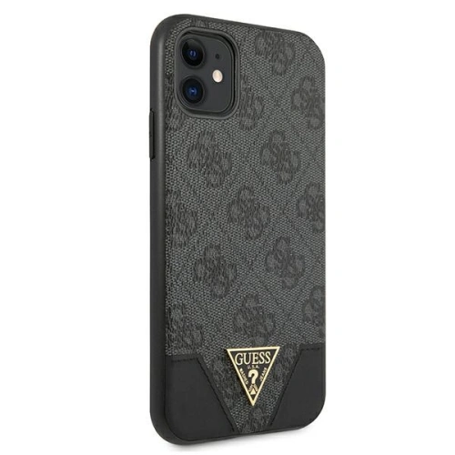 Etui Guess GUHCN61PU4GHBK Apple iPhone 11 szary/grey hardcase 4G Triangle Collection