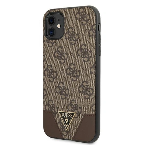 Etui Guess GUHCN61PU4GHBR Apple iPhone 11 brązowy/brown hardcase 4G Triangle Collection