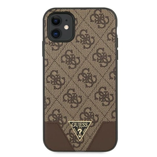 Etui Guess GUHCN61PU4GHBR Apple iPhone 11 brązowy/brown hardcase 4G Triangle Collection