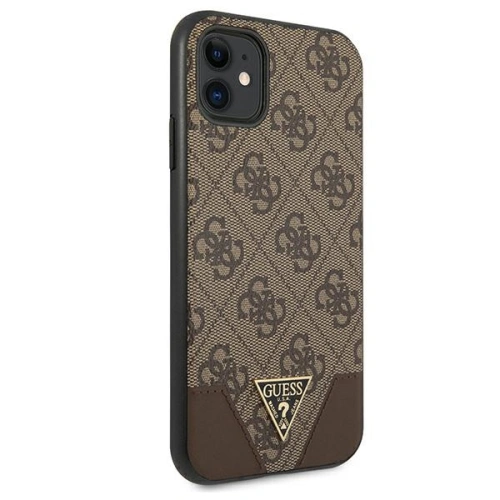 Etui Guess GUHCN61PU4GHBR Apple iPhone 11 brązowy/brown hardcase 4G Triangle Collection
