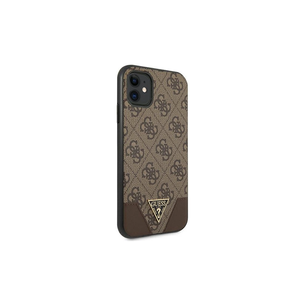 Wholesale Guess GUHCN61PU4GHBR Apple iPhone 11 brown hardcase 4G Triangle Collection - GUE1185BR - {ean13} - Hurt
