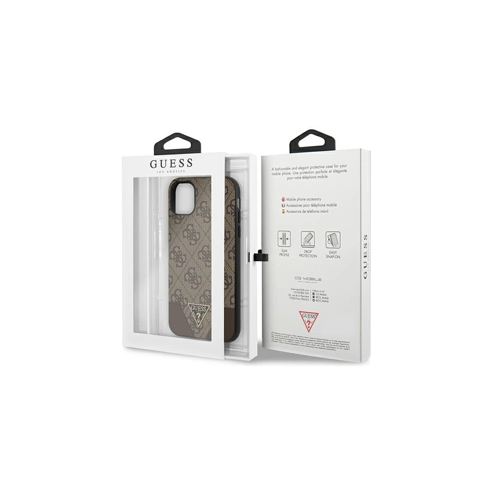 Wholesale Guess GUHCN61PU4GHBR Apple iPhone 11 brown hardcase 4G Triangle Collection - GUE1185BR - {ean13} - Hurt