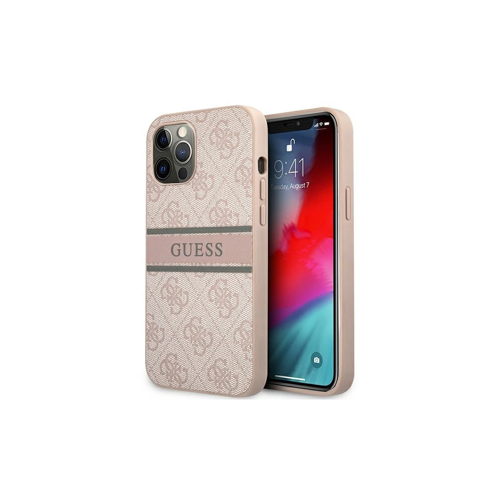Hurtownia GSM - Etui Guess GUHCP12L4GDPI Apple iPhone 12 Pro Max růžový/pink hardcase 4G Stripe - GUE1187PNK - {ean13} - Hurt