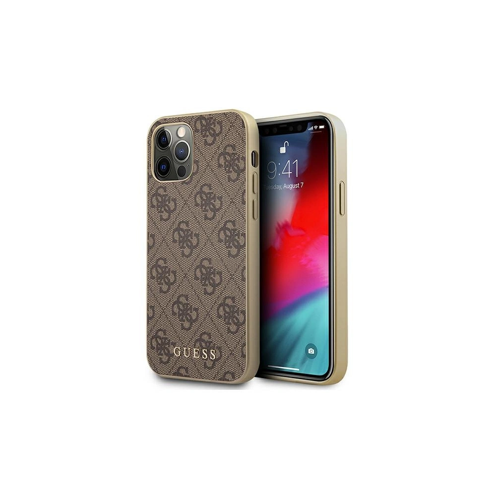Hurtownia GSM - Etui Guess GUHCP12LG4GB Apple iPhone 12 Pro Max hnědá/brown tvrdý obal 4G Collection - GUE1189BR - {ean13} - Hurt