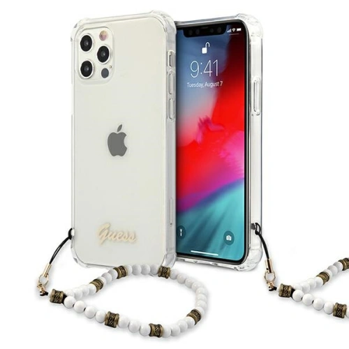 Etui Guess GUHCP12LKPSWH Apple iPhone 12 Pro Max Transparent hardcase White Pearl