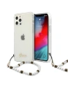 Etui Guess GUHCP12LKPSWH Apple iPhone 12 Pro Max průhledný tvrdý obal Bílá perla