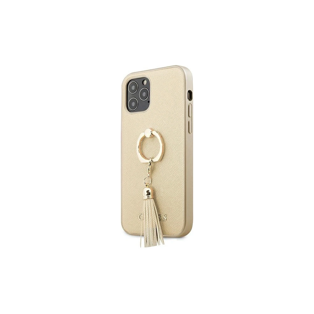 Hurtownia GSM - Etui Guess GUHCP12LRSSABE Apple iPhone 12 Pro Max beige/beżowy hardcase Saffiano with ring stand - GUE1191BEI - {ean13} - Hurt