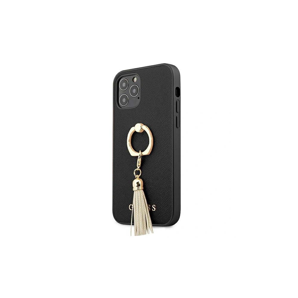 Hurtownia GSM - Etui Guess GUHCP12LRSSABK Apple iPhone 12 Pro Max czarny/black hardcase Saffiano with ring stand - GUE1192BLK - {ean13} - Hurt