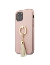 Guess GUHCP12LRSSARG Apple iPhone 12 Pro Max pink hardcase Saffiano with ring stand