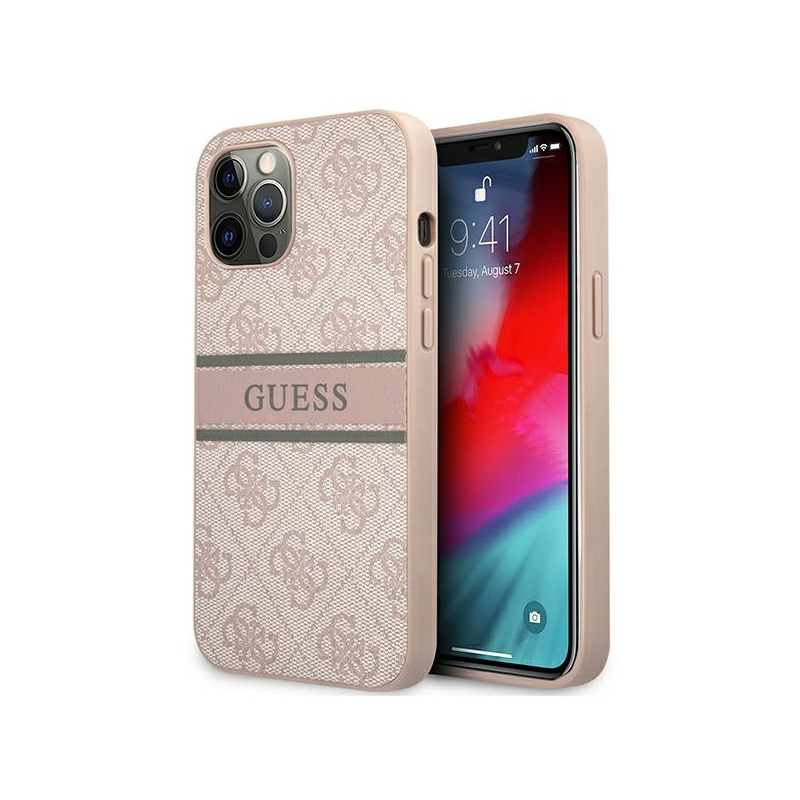 Guess Distributor - 3666339004514 - GUE1194PNK - Guess GUHCP12M4GDPI Apple iPhone 12/12 Pro pink hardcase 4G Stripe - B2B homescreen