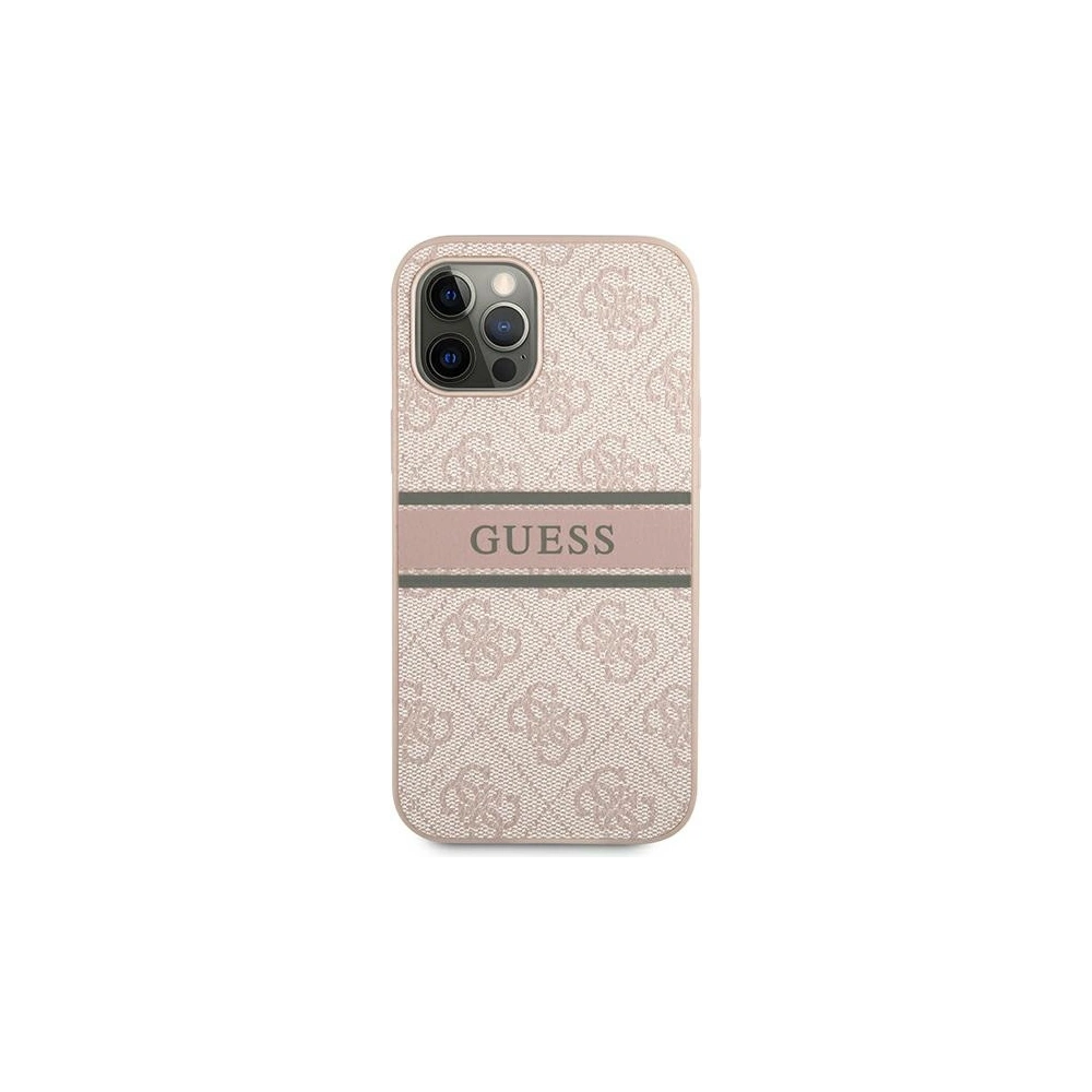 Hurtownia GSM - Etui Guess GUHCP12M4GDPI Apple iPhone 12/12 Pro růžový/pink hardcase 4G Stripe - GUE1194PNK - {ean13} - Hurt