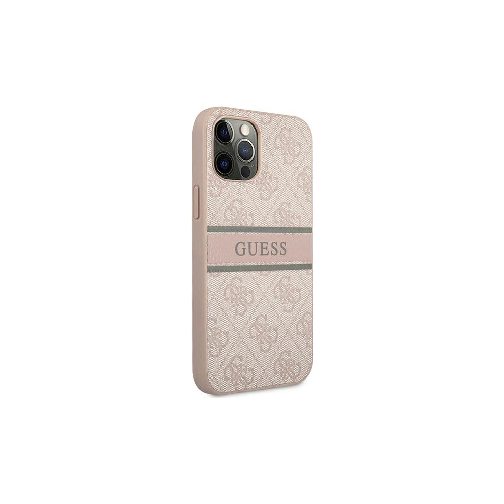 Hurtownia GSM - Etui Guess GUHCP12M4GDPI Apple iPhone 12/12 Pro růžový/pink hardcase 4G Stripe - GUE1194PNK - {ean13} - Hurt
