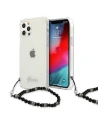 Etui Guess GUHCP12MKPSBK Apple iPhone 12/12 Pro Transparentní tvrdý obal Černá perla