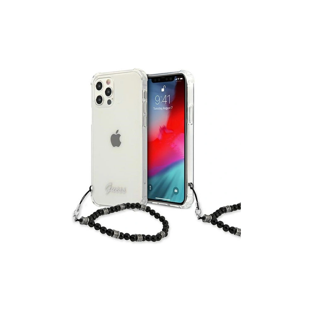 Hurtownia GSM - Etui Guess GUHCP12MKPSBK Apple iPhone 12/12 Pro Transparentní tvrdý obal Černá perla - GUE1196CL - {ean13} - Hurt