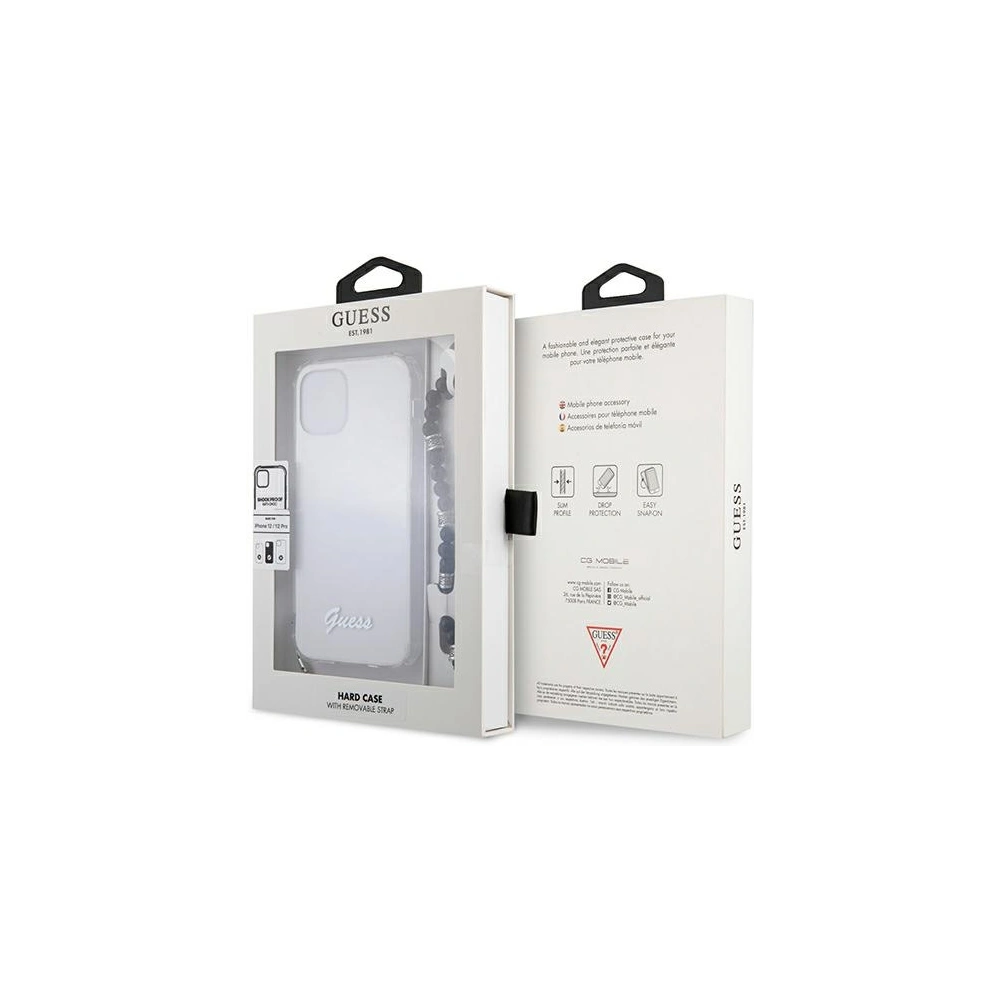 Hurtownia GSM - Etui Guess GUHCP12MKPSBK Apple iPhone 12/12 Pro Transparentní tvrdý obal Černá perla - GUE1196CL - {ean13} - Hurt