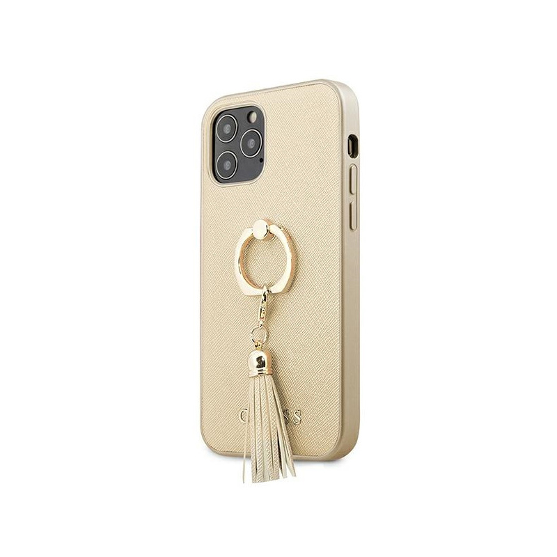 Hurtownia Guess - 3700740489437 - GUE1197BEI - Etui Guess GUHCP12MRSSABE Apple iPhone 12/12 Pro beige/beżowy hardcase Saffiano with ring stand - B2B homescreen