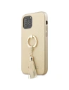 Etui Guess GUHCP12MRSSABE Apple iPhone 12/12 Pro béžové hardcase Saffiano s prstencovým stojanem