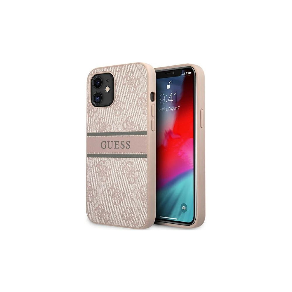Hurtownia GSM - Etui Guess GUHCP12S4GDPI Apple iPhone 12 mini różowy/pink hardcase 4G Stripe - GUE1200PNK - {ean13} - Hurt