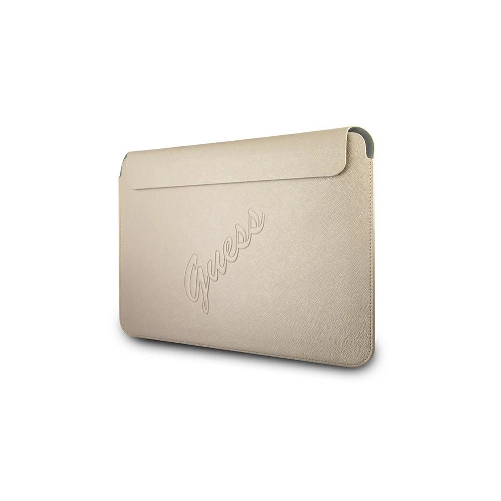 Hurtownia GSM - Etui Guess Sleeve GUCS13PUSASLG 13 cali złoty/gold Saffiano Script - GUE1207GLD - {ean13} - Hurt