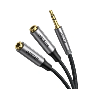 Hurtownia GSM - Rozdzielacz audio AUX UGREEN kabel jack 3,5 mm, 20cm (szary) - UGR980GRY - {ean13} - Hurt