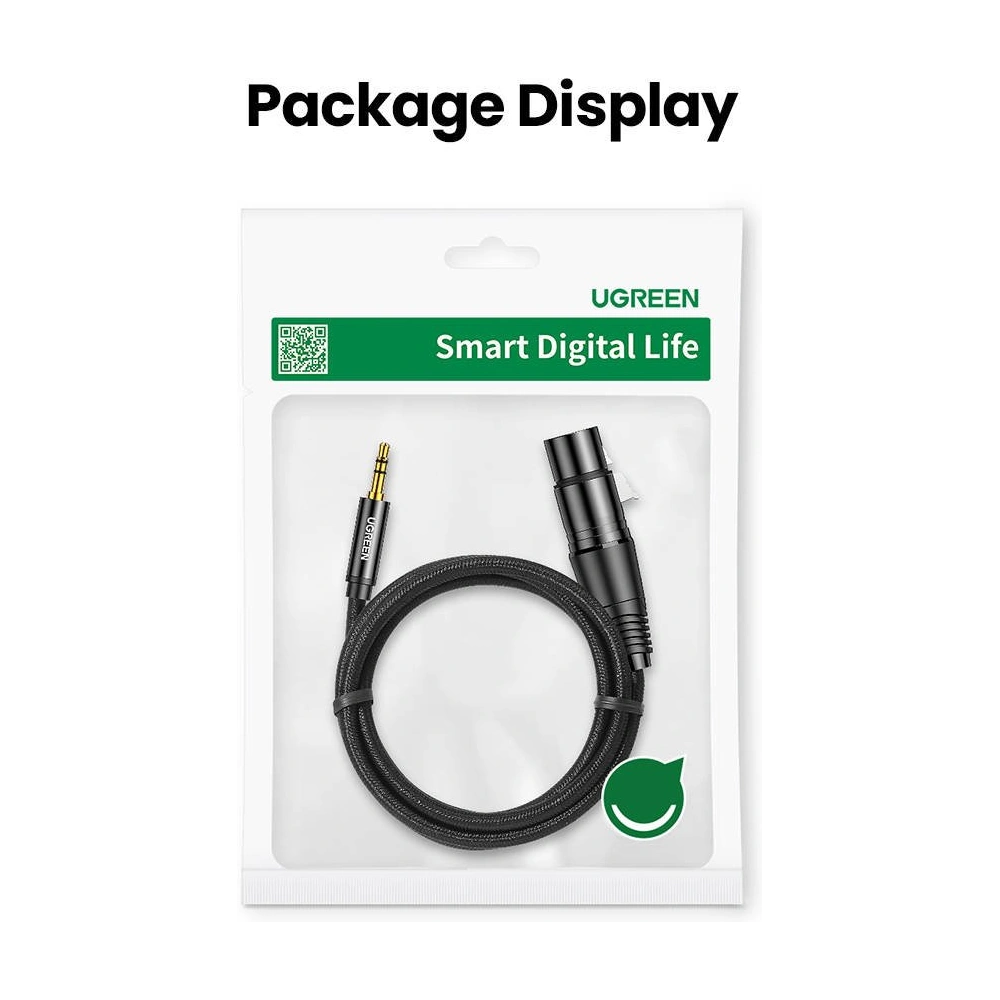 Hurtownia GSM - UGREEN AV182 Kabel XLR samice na jack 3,5 mm samec - 2m (černý) - UGR984BLK - {ean13} - Hurt