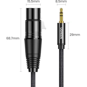 Wholesale UGREEN AV131 Female XLR cable for jack 3.5 men - 2m (black) - UGR984BLK - {ean13} - Hurt