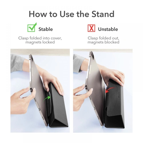 Etui ESR Ascend Trifold Apple iPad Pro 11 2021 (3. generacji) Black + Szkło