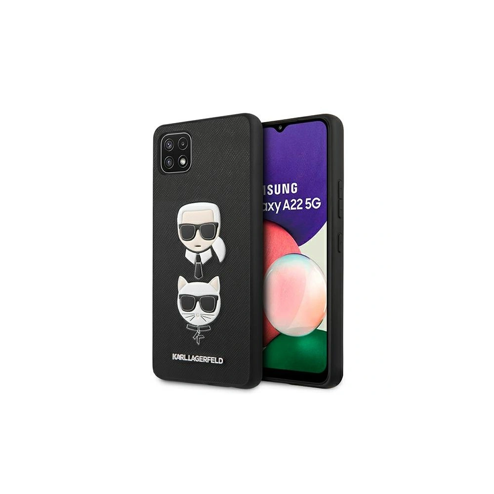 Hurtownia GSM - Etui Karl Lagerfeld KLHCSA22SAKICKCBK Samsung Galaxy A22 5G černý/black hardcase Saffiano Ikonik Karl&Choupette Head - KLD593BLK - {ean13} - Hurt