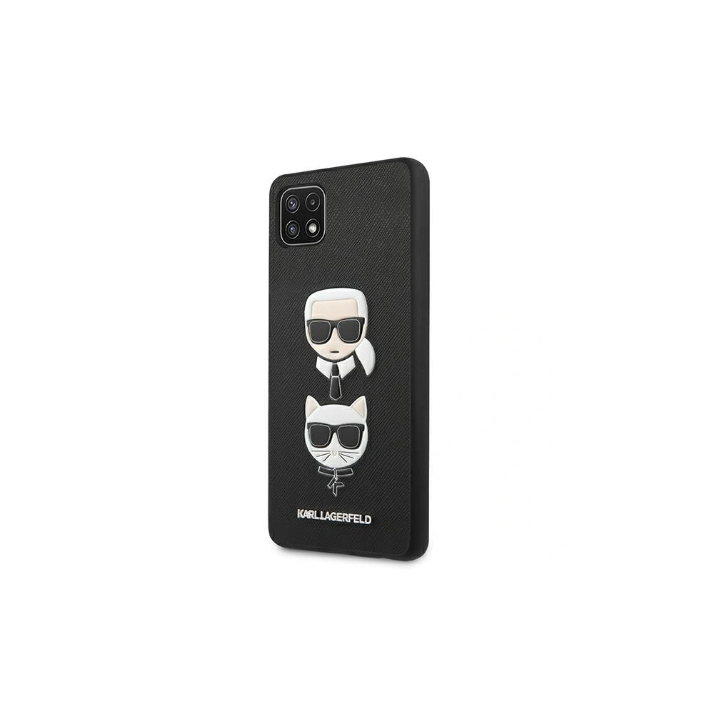 Hurtownia GSM - Etui Karl Lagerfeld KLHCSA22SAKICKCBK Samsung Galaxy A22 5G czarny/black hardcase Saffiano Ikonik Karl&Choupette Head - KLD593BLK - {ean13} - Hurt
