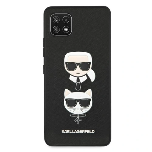 Etui Karl Lagerfeld KLHCSA22SAKICKCBK Samsung Galaxy A22 5G czarny/black hardcase Saffiano Ikonik Karl&Choupette Head